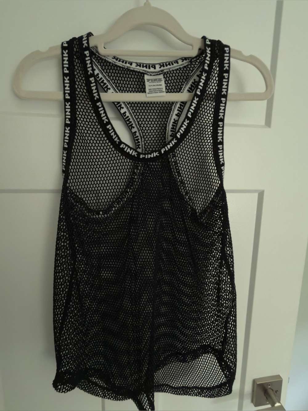 PINK Victoria's Secret Black Mesh Racerback Swim Cover-Up